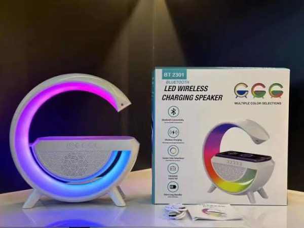 G Shaped Rgb Light Table Lamp With Wireless Charger.