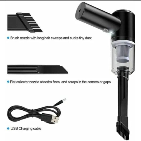 3 in 1 Portable Vaccum cleaner With LED Light-Wet and Dry (With Box)