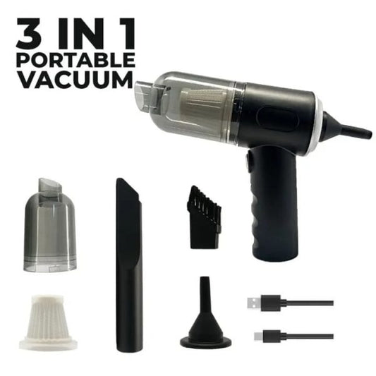 3 in 1 Portable Vaccum cleaner With LED Light-Wet and Dry (With Box)