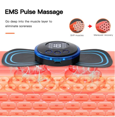 EMS Butterfly Neck Rechargeable Massager Electric Neck Massage EMS Cervical Vertebra Massage Patch for Muscle Pain Relief